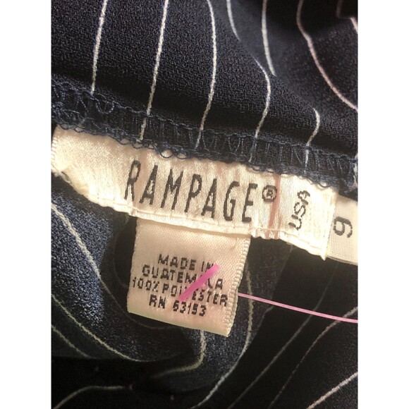 1990s-Y2K RAMPAGE STRIPED Navy and White KEYHOLE Back. Tank. Mini Dress. M-L - Picture 10 of 10